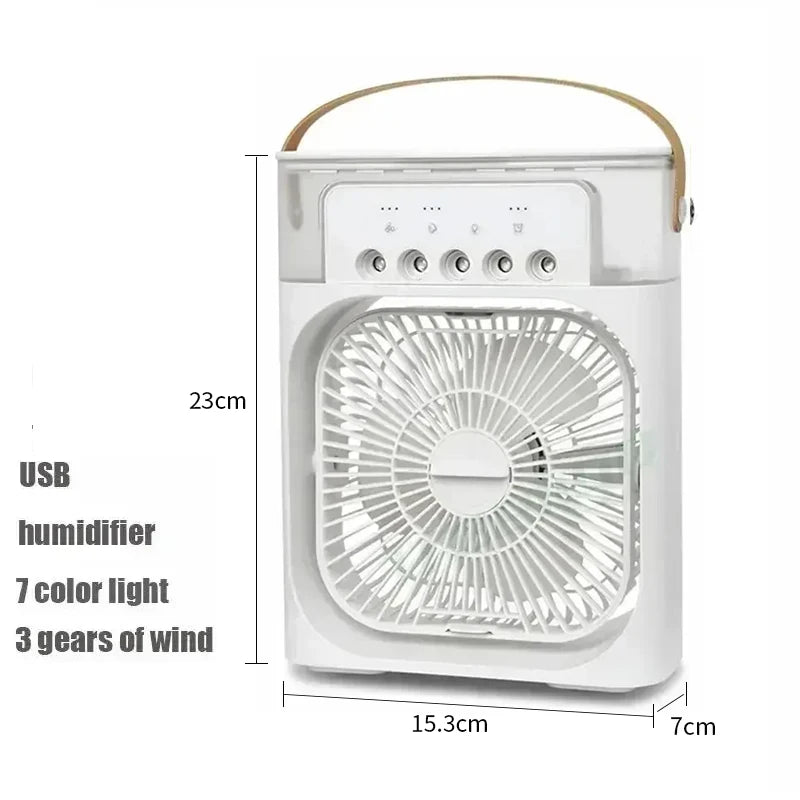 Portable 3-in-1 Mini Air Cooler – Fan, Humidifier, LED Light
