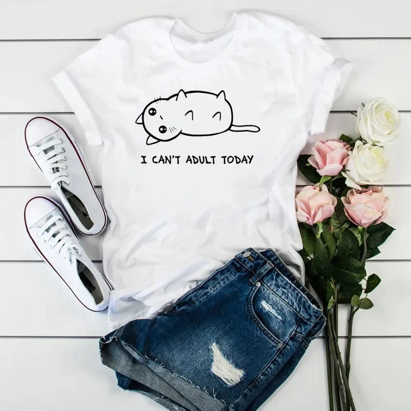 Plus Size Women’s T-Shirt – Leopard Heartbeat Print, White, Short Sleeve