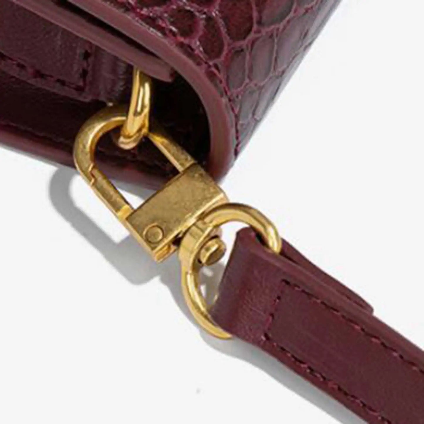Stone Texture PU Leather Top-Handle Bag – Crossbody Style for Women