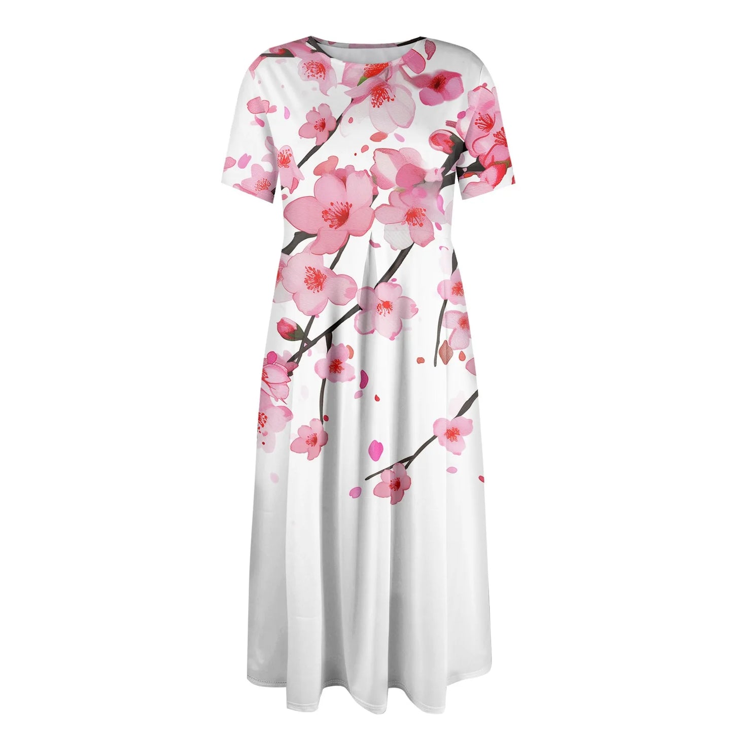 Plus Size Women’s Floral Printed Maxi Dress – Comfortable Beach or Casual Wear
