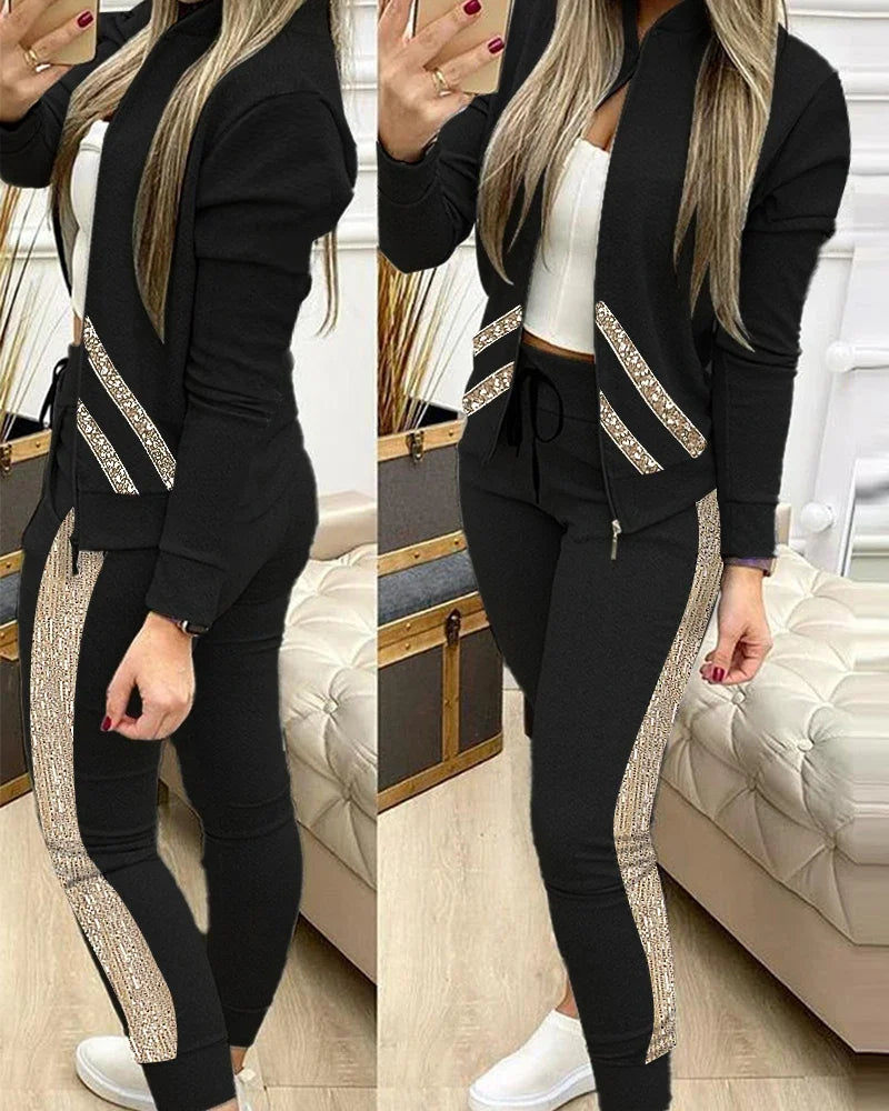 2025 Women’s Sportswear Set – Jacket + Pants Tracksuit Outfit