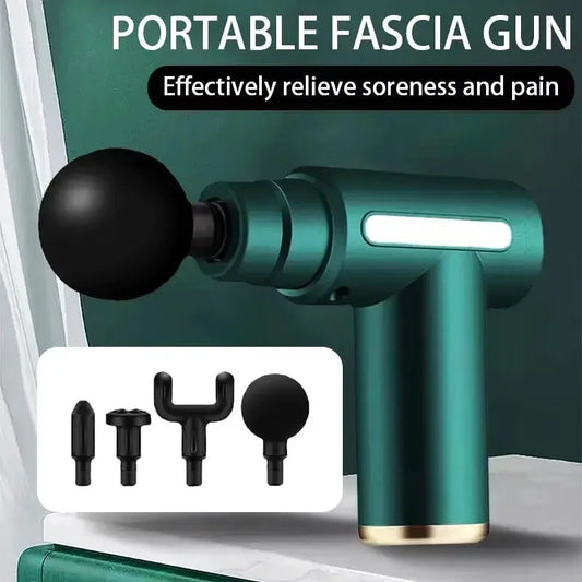Mini<Portable muscle massage gun with deep tissue effect.