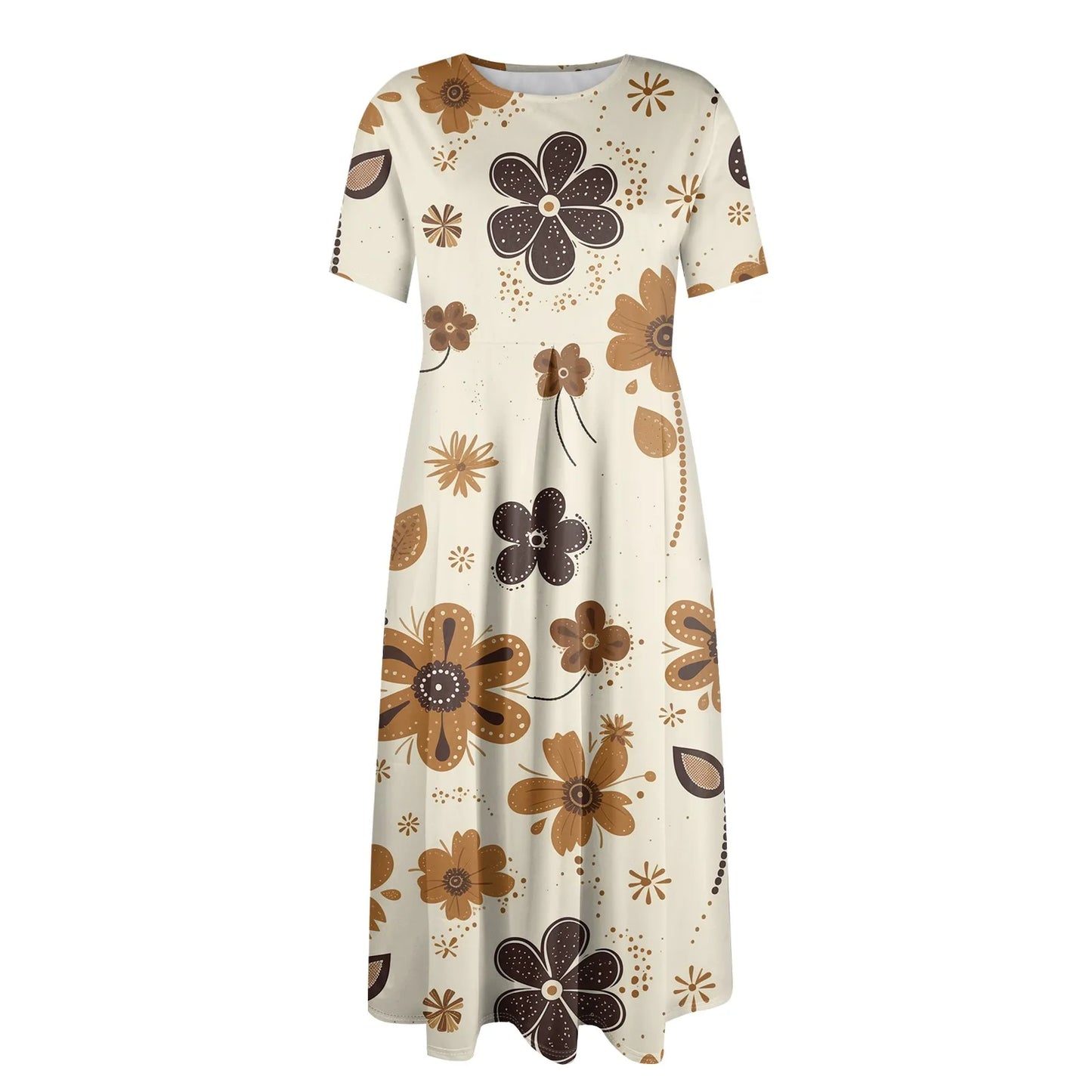 Plus Size Women’s Floral Printed Maxi Dress – Comfortable Beach or Casual Wear
