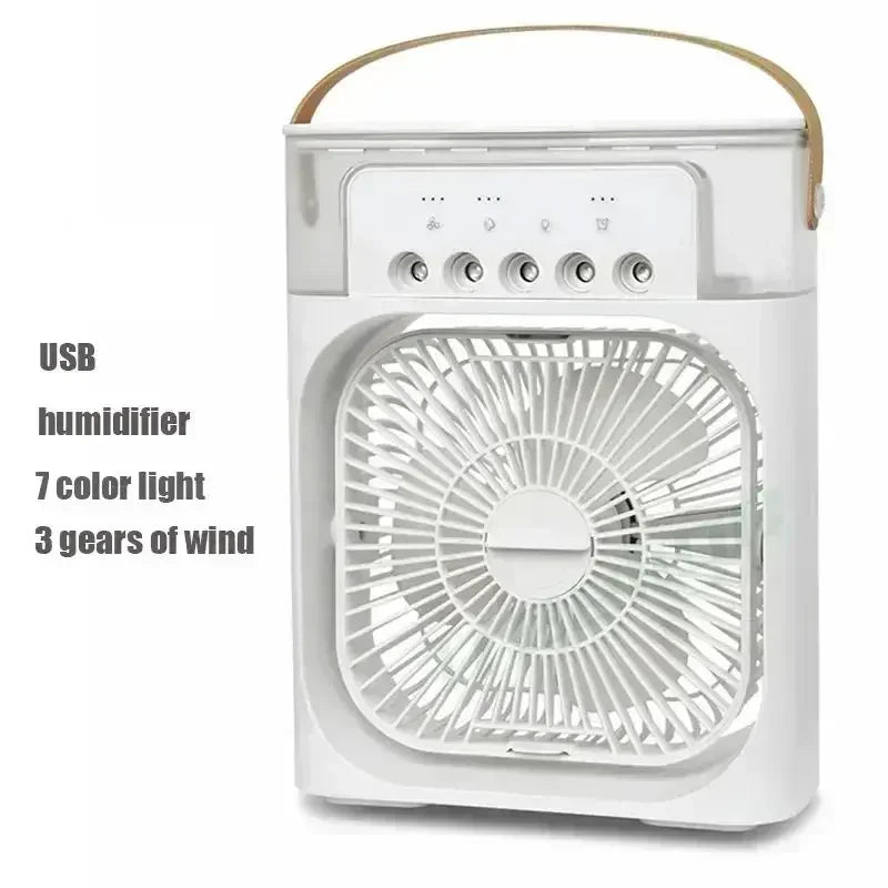 Portable 3-in-1 Mini Air Cooler – Fan, Humidifier, LED Light