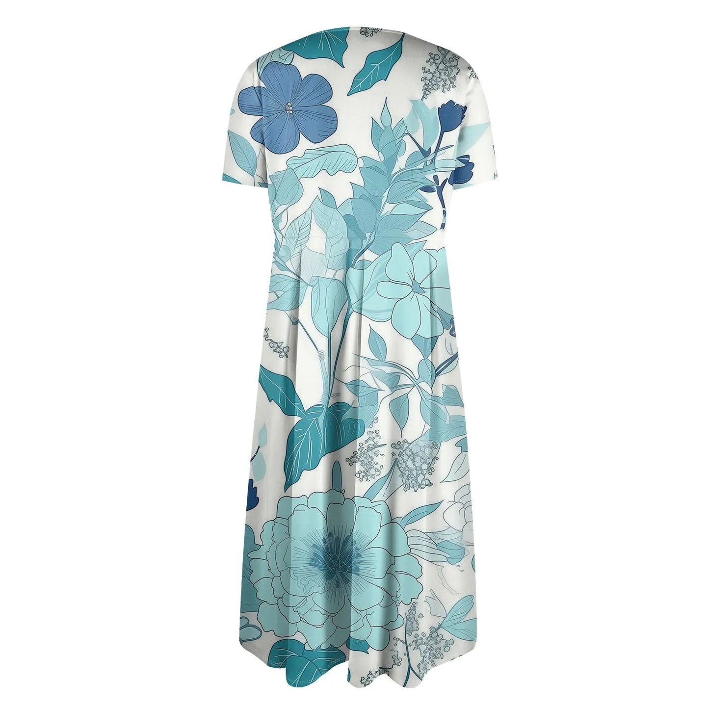 Plus Size Women’s Floral Printed Maxi Dress – Comfortable Beach or Casual Wear