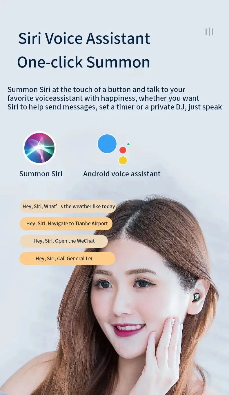 F9 Wireless Bluetooth Earbuds with Charging Case – Waterproof, LED Display