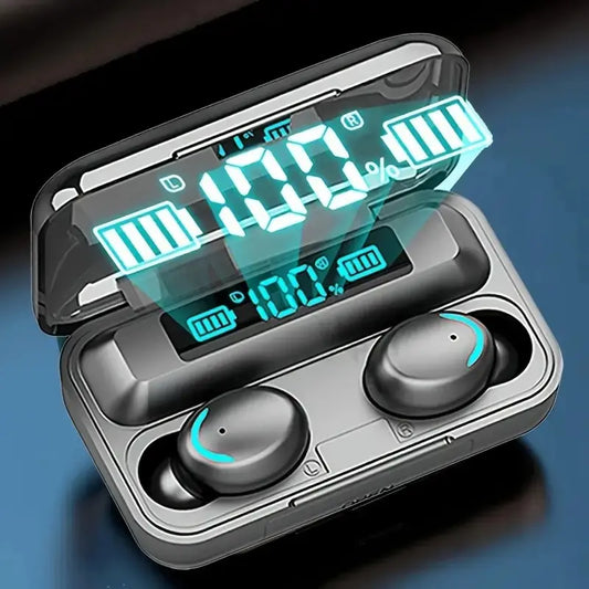 F9 Wireless Bluetooth Earbuds with Charging Case – Waterproof, LED Display