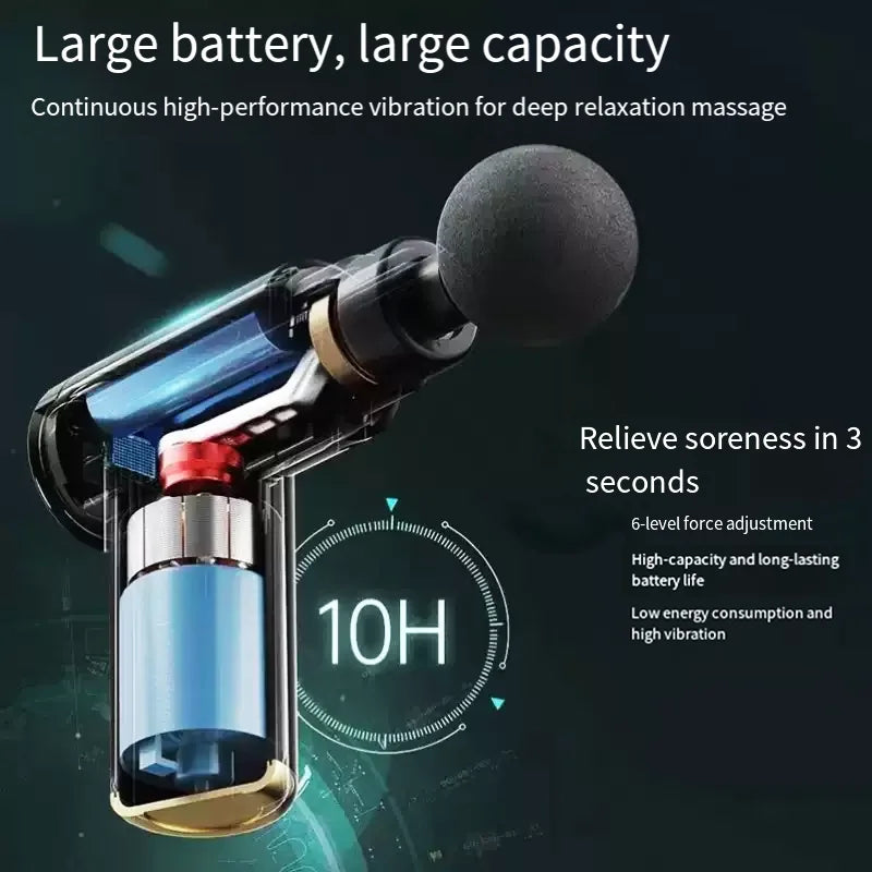 Mini<Portable muscle massage gun with deep tissue effect.