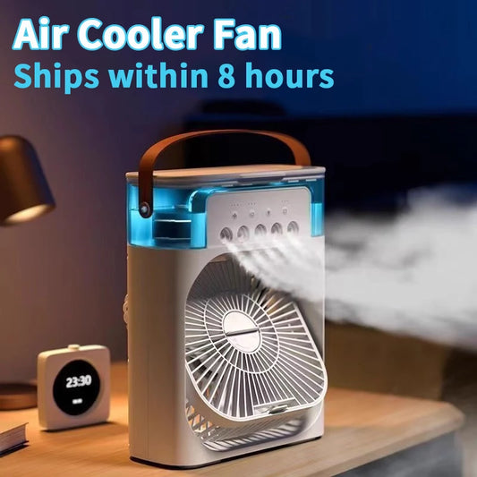 Portable 3-in-1 Mini Air Cooler – Fan, Humidifier, LED Light