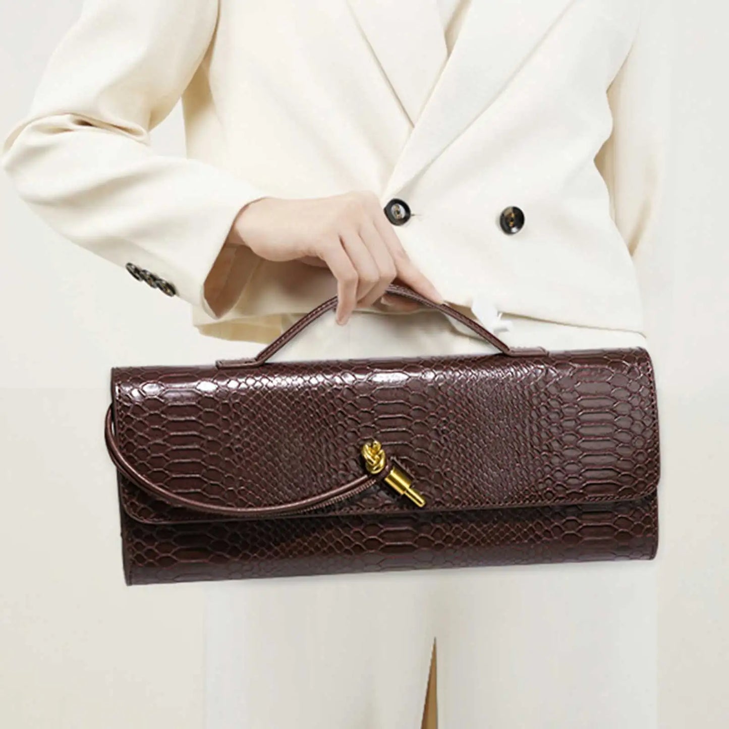 Stone Texture PU Leather Top-Handle Bag – Crossbody Style for Women