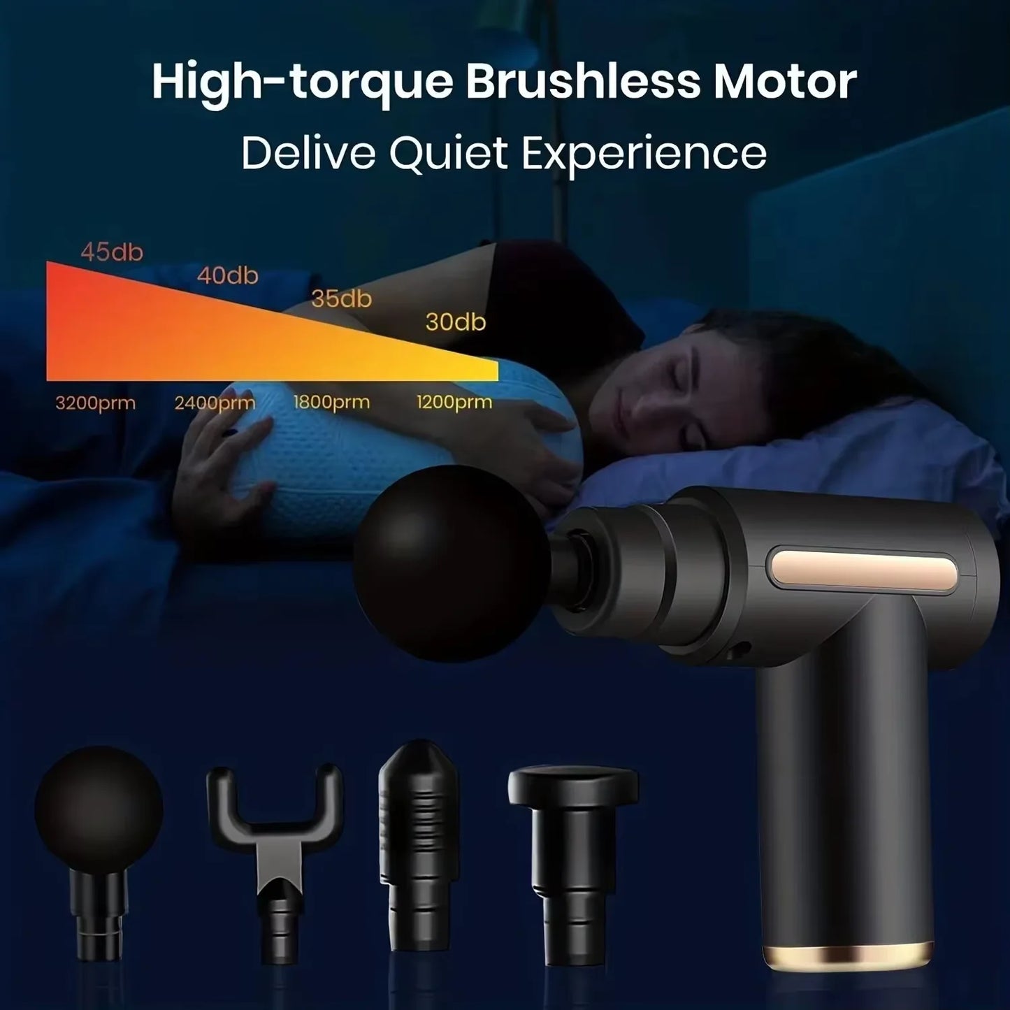 Mini<Portable muscle massage gun with deep tissue effect.