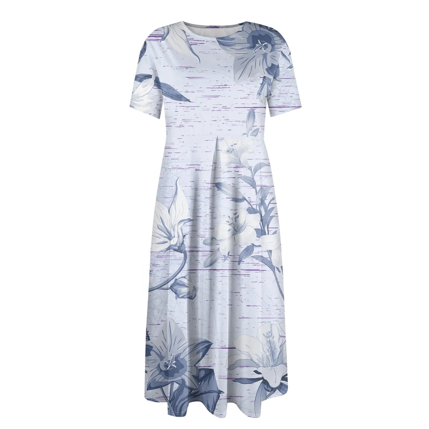 Plus Size Women’s Floral Printed Maxi Dress – Comfortable Beach or Casual Wear
