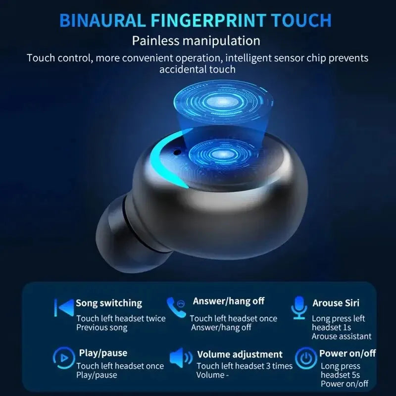 F9 Wireless Bluetooth Earbuds with Charging Case – Waterproof, LED Display