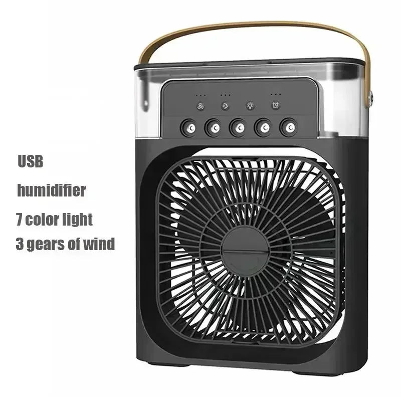 Portable 3-in-1 Mini Air Cooler – Fan, Humidifier, LED Light