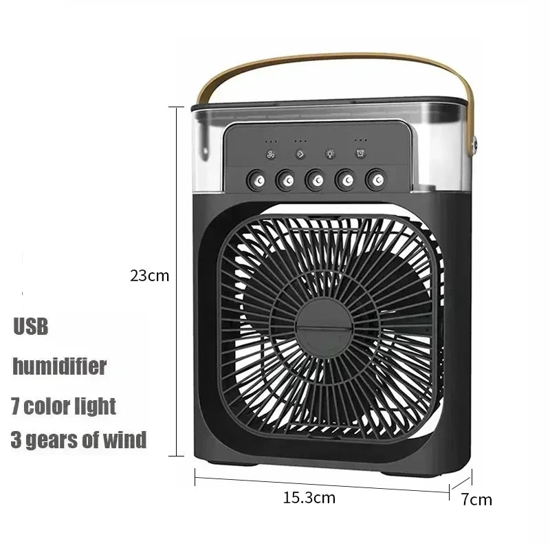 Portable 3-in-1 Mini Air Cooler – Fan, Humidifier, LED Light