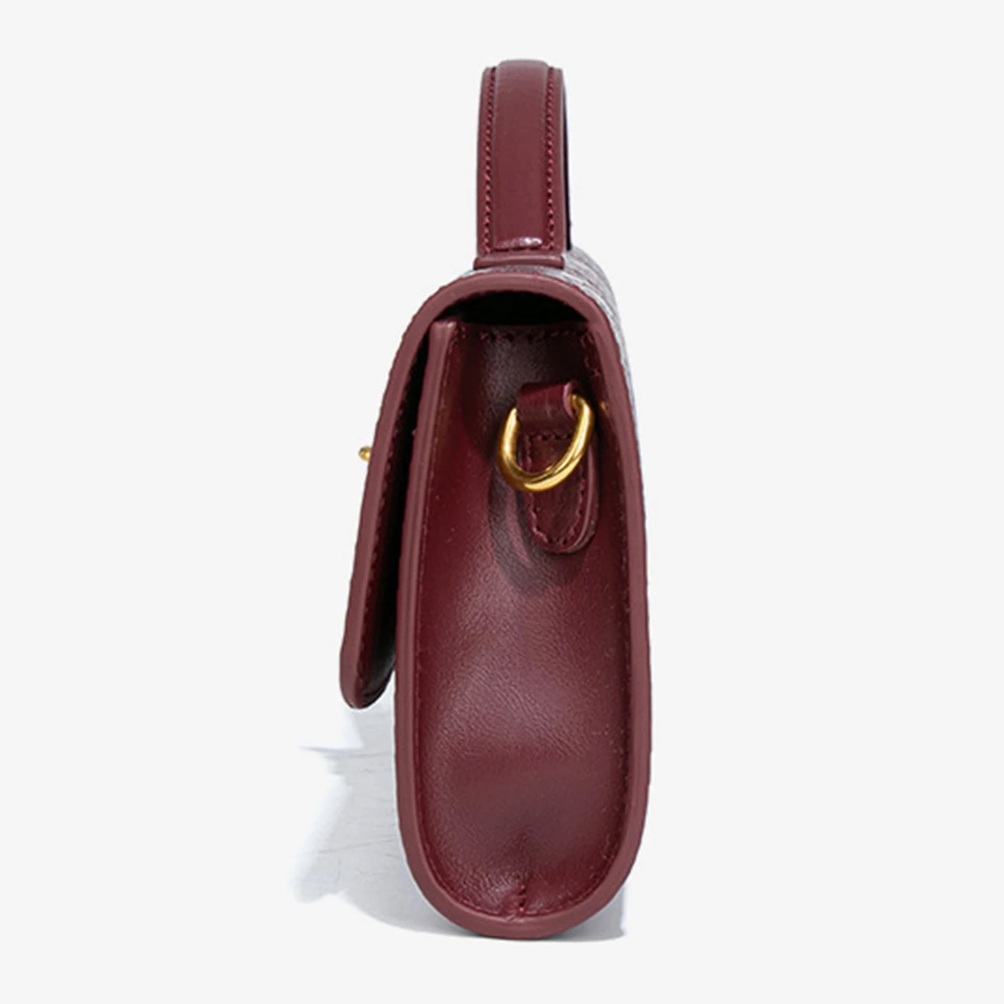 Stone Texture PU Leather Top-Handle Bag – Crossbody Style for Women