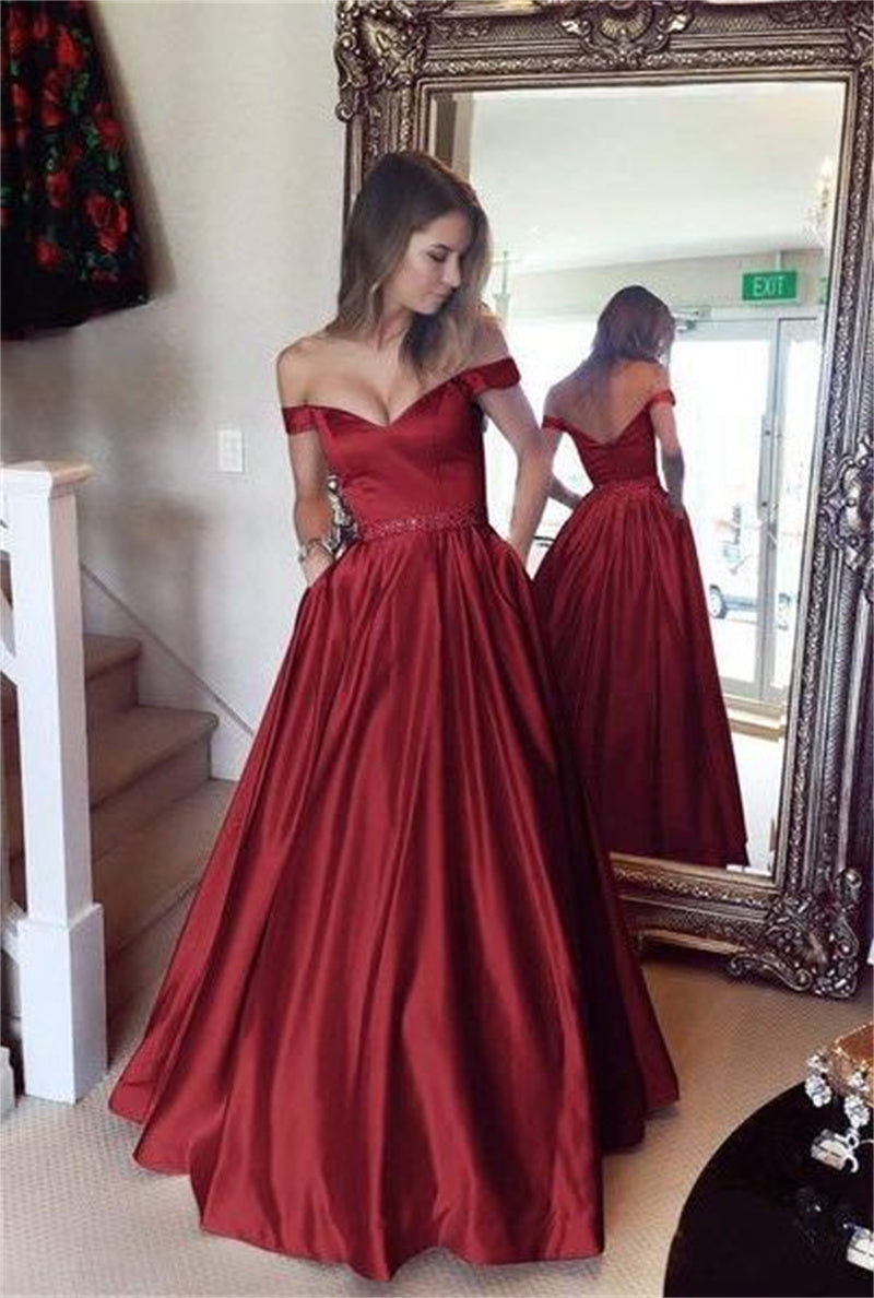 Women’s Solid Color Party Dress – Elegant & Chic
