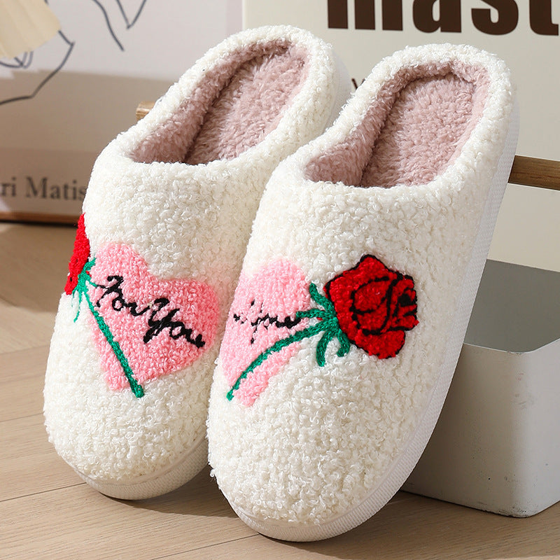 Women's Home Slippers Fashion Plush House Shoes