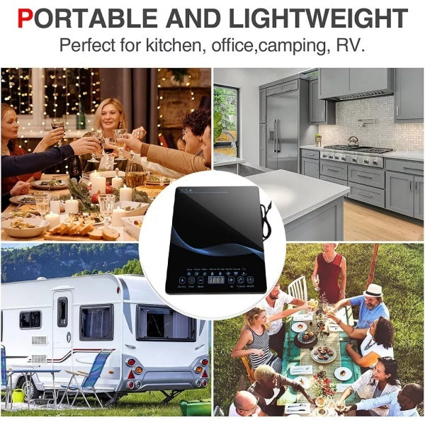 Compact Induction Cooker 🔥 Fast & Safe Cooking with Timer & Safety Lock