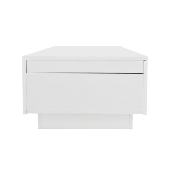 Modern Black Gloss Coffee Table – Double Drawers with Hidden Storage, 100×50×31 cm