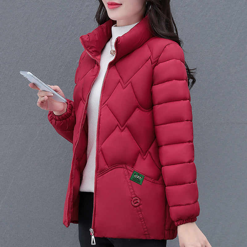 Women’s Winter Coat – Down Cotton Filled, Polyester, Temperament Commute Jacket